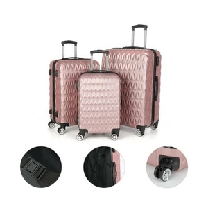 Hard Shell Suitcase 4 Wheel Travel PC+ABS Cabin Luggage Trolley Lightweight Case - Picture 1 of 7