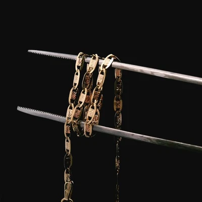 Cadena de oro tricolor 14KT - 18" de largo - 2,49 g (1,6 DWT) Foto 1 de 4