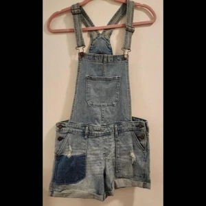 Hollister denim distressed overalls size small - Picture 1 of 7
