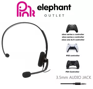 XBOX ONE SERIES S/X PS4 PS5 CHAT HEADSET Mic Gaming Headphones 3.5mm Audio Jack - Picture 1 of 7