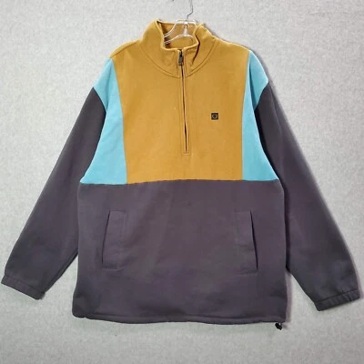 Sudadera Brixton Beta X Hombre Grande Negra Bolsillos 1/4 Cremallera Cuello Simulado LEER Foto 1 de 4