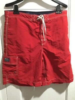 Polo Ralph Lauren  Swim Trunks Lined Shorts Bathing Suit Red 9” Inseam Sz M EUC - Image 1 of 4