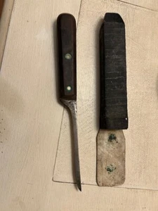 Antiguo cuchillo primitivo y funda 9 pulgadas - Imagen 1 de 4