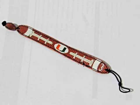 NCAA Miami Hurricanes Football Brown w/White Laces Bracelet by GameWear Cover