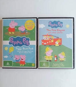 Peppa Pig Dvd Piggy Back Pack ( 2 Discs) + The Fire Engine, Free Postage - Picture 1 of 2