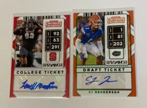 2020 Panini Contenders Football Auto lot (2) Henderson Green & Murchison - Picture 1 of 2