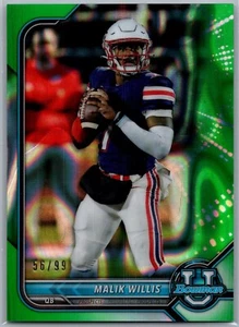 2022 Topps Bowman U #94 Malik Willis Green /99 Tennessee Titans - Picture 1 of 2