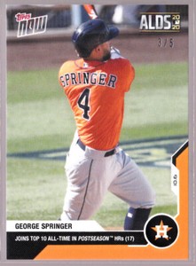 George Springer Astros Top 10 All Time Post Season 2020 Topps Now 371 Orange 3/5