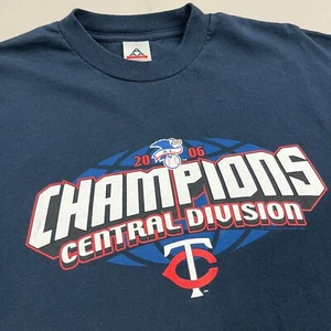 Vintage 2006 Minnesota Twins Central Division Navy T-Shirt Sz XL - Picture 1 of 15