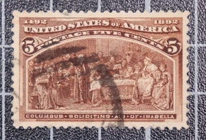 Scott 234 - 5 Cents Columbian - Used - PF Cert Grade 90- SCV - $90.00 - Picture 1 of 3