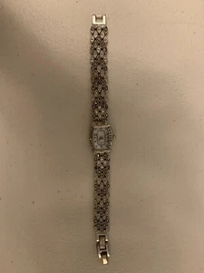 Vintage MZ Berger WS01 337 PC21 Silver Tone Ladies Rhinestone Watch Old Battery - Picture 1 of 2