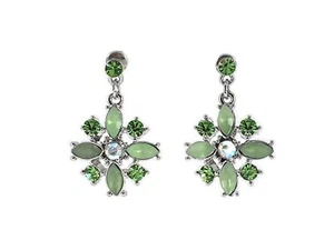 Pendientes de cristal verde y transparente (038) - Imagen 1 de 1