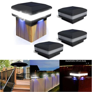 4 Piezas Poste Solar Tapa Luces IP65 Impermeable Madera Postes Cubierta Patio Jardín Luz - Imagen 1 de 14