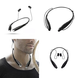 1Pc Bluetooth Neckband Wireless Headphones Mic Headset Stereo Earbuds Earphone - Picture 1 of 10