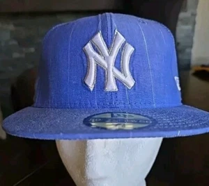 New Era 59Fifty Hut Herren MLB New York Yankees blau Nadelstreifen passend Größe 7 1/8 - Bild 1 von 6