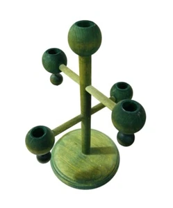 Vintage Mid Century Aarikka Wood Candelabra Finland Scandinavian Candle Holder - Picture 1 of 10