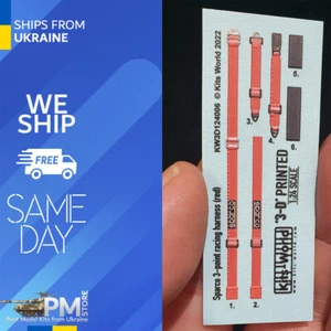 Kits World KW3D124006 1/24 3D Calcomanías Sparco 3 Puntos Arnés de Carreras Rojo - Imagen 1 de 4