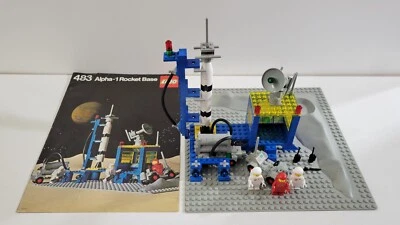 VINTAGE LEGO SPACE 483 ALPHA-1 ROCKET BASE 100% PARTS COMPLETE w MANUAL & VGUC! - Image 1 of 4