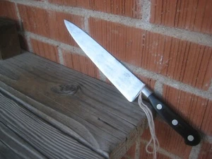 Cuchillo de chef de carbono vintage de 8" de los años 70 ** SABATIER *** FRANCIA - Imagen 1 de 12