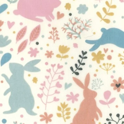 polycotton fabric quality craft material metre fat quarter children rabbits kids
