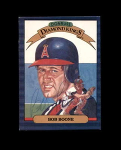 Autografo Bob Boone firmato a mano 1986 Diamond Kings Los Angeles Angels - Foto 1 di 2