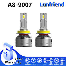 2x 9007 Hi/Lo Headlight SuperPower Bright Bulbs Kit 6000K 10200LM  While 12 chip