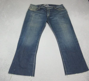Robins Pants Mens 40 Blue Denim Jeans Rhinestone Studded Wings Straight 40X30 - Picture 1 of 16