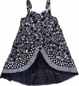 NWT Pom Pom Boutique Flowers Dots Vanessa Ruffles Suspender Dress 152 11 12 - Foto 1 di 8