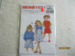 Neue Mode S55511 girls jacket, dress 4-10 UNCUT - Picture 1 of 2