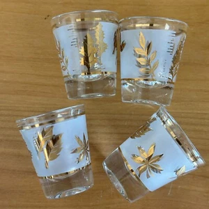 Juego De Colección De 4 VIDRIOS Starlyte SHOT con Hojas Doradas en Banda Esmerilada - Imagen 1 de 9