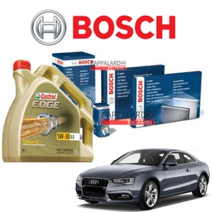 KIT TAGLIANDO FILTRI BOSCH + OLIO CASTROL AUDI A5 2.0 TDI DAL 2007 AL 2016 - Foto 1 di 1