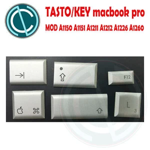 APPLE MACBOOK PRO A1150 A1151 A1211 A1212 A1226 A1260 KEYBOARD KEY TASTI ARGENTO - Bild 1 von 4