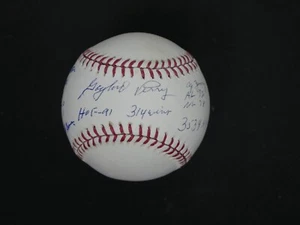 GAYLORD PERRY SIGNED OFFICIAL MAJOR LEAGUE BASEBALL INSCRIBED STAT BALL JSA COA - Picture 1 of 4