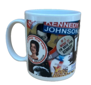 VINTAGE Kennedy Johnson For President Presidential Library Museum Ceramic Mug Cu - Picture 1 of 11
