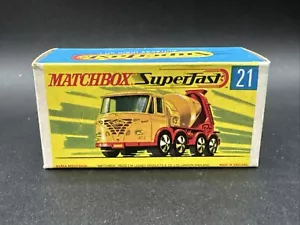 Original 1960s Matchbox EMPTY BOX CLEAN #21 FODEN CONCRETE TRUCK Superfast - Picture 1 of 8
