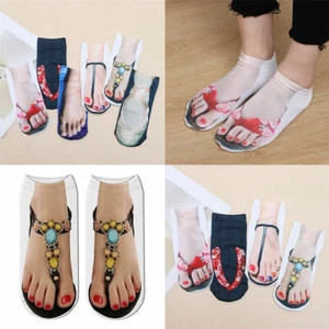 Slippers Printed Low Ankle Fashion Sandals 3D Funny Socks Socks Creative - Picture 1 of 12