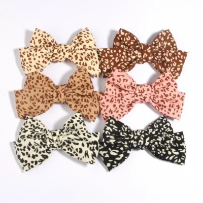 12Pcs 4.8" Leopard Print Bows For Headbands Hair Accessories No Clips - Image 1 of 4