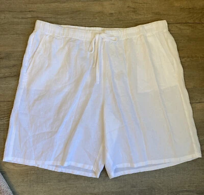 Pantalones Cortos Eileen Fisher Orgánicos Lino Medio Muslo Blanco Talla 2XL $128 NUEVOS Foto 1 de 4
