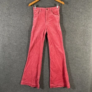 Rollas Pants Womens 24 / 6 Pink Corduroy Eastcoast Flare High Rise Bell Bottoms - Picture 1 of 13