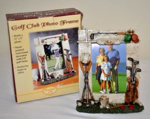 Golf Club Themed 3D Picture Frame Golf Clubs Holds 3 1/2" x 5" Photo - Picture 1 of 14