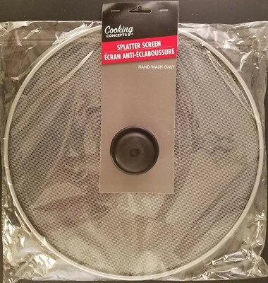 KITCHEN SPLATTER SCREEN 11 Inch with Center Knob Stainless Steel Wire Mesh - Image 1 of 2