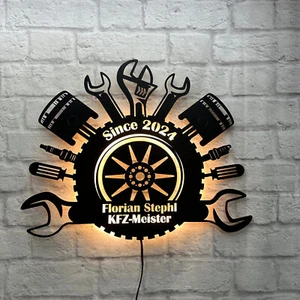 Geschenk für KFZ Meister Werkstattmitarbeiter Wanddeko Autowerkstatt Mechaniker - Picture 1 of 5