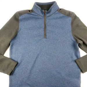 GH Bass & Co 1/4 Zip Langarm Pullover Blau Schwarz Größe L - Bild 1 von 3