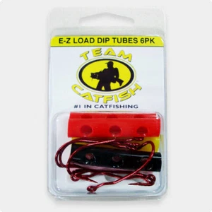 Team Catfish 6 Pack EZ Load Dip Tubes with J Hooks~Multicolor Pk~FREE Shipping - Picture 1 of 7