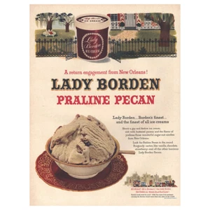 1953 Lady Borden: Praline Pecan Ice Cream Vintage Print Ad - Picture 1 of 1