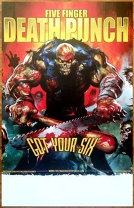 FIVE FINGER DEATH PUNCH Got Your Six Ltd Ed RARE Tour Poster +BONUS Sticker! - Picture 1 of 3