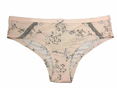 NUEVO Cacique Extra Suave Descarado Panty Rosa Gris Floral Acanalado Espalda Talla 18/20 Foto 1 de 4