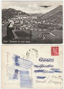 CASCIA - PERUGIA - PANORAMA CON NUOVO TEMPIO - AEREO - VIAGG. 1941 -21300- - Bild 1 von 1