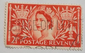 Great Britain Postage Revenue ~ Queen Elizabeth II ~ 2½D Stamp ~ Posted ~ 1950's - Picture 1 of 6