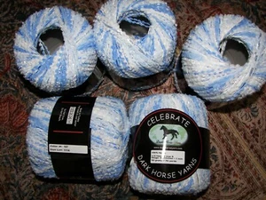 5 Ball Lot ~ Dark Horse "Celebrate" Nylon Velour & Satin Ladder Yarn ~ Sh 107 - Picture 1 of 2